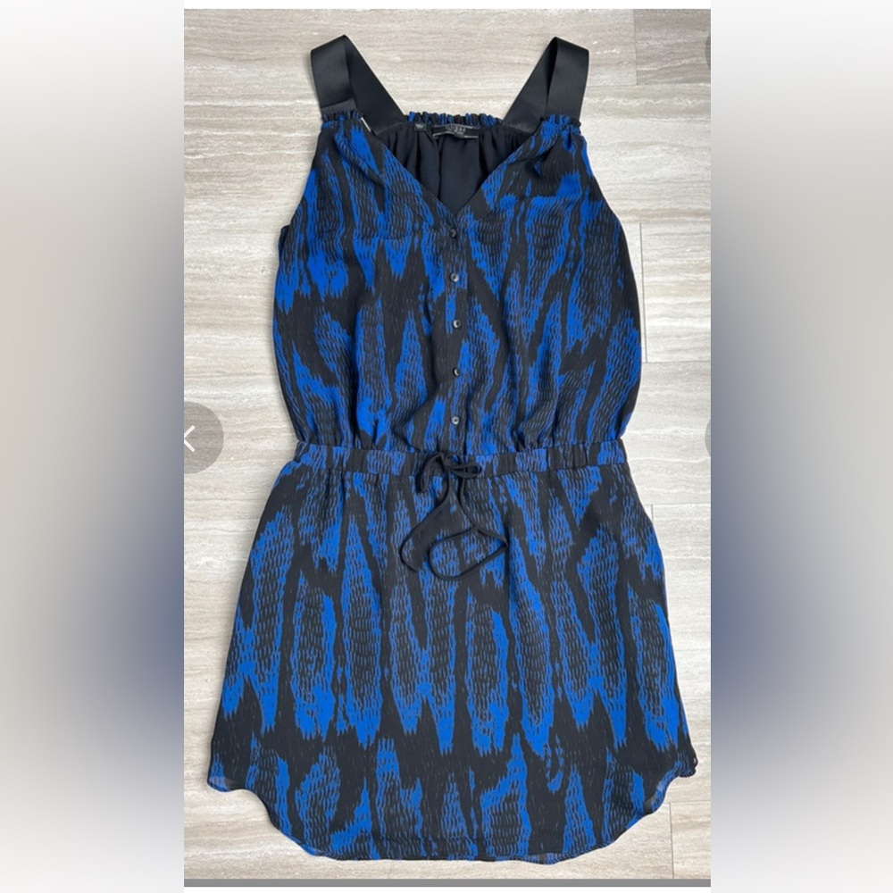 Guess Blue and Black Snake Print Sleeveless Dress